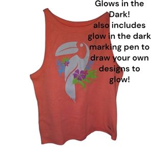 Justice Glow In The Dark Toucan Tank Top. NWT.